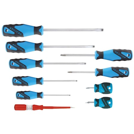 Gedore Screwdriver Set, 3C, 10 pcs., Is 3-8 Ph 1-2 2150-2160 PH-010